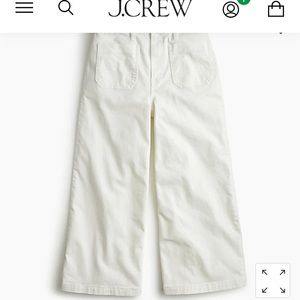 J.Crew Point Sur Wide-leg Crop Jean Pants white 25
